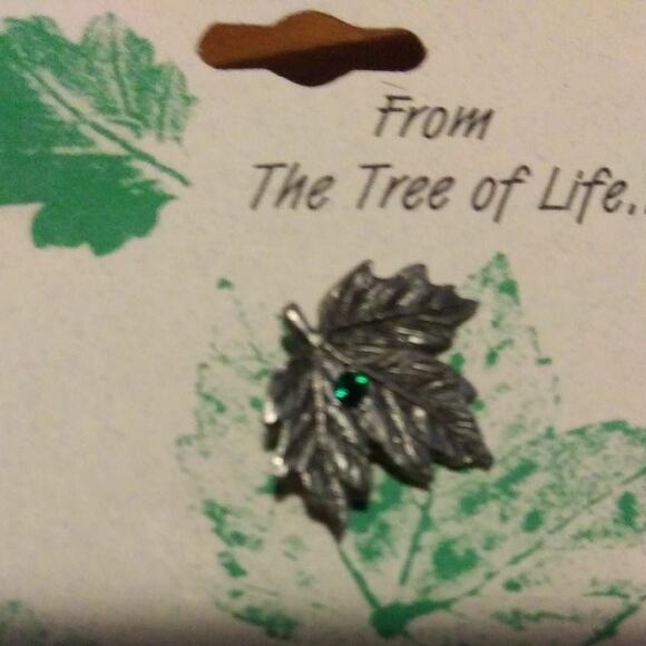 Tree of Life A New Leaf Maple Leaf Hope Lapel Pin Brooch Tie Tack Cathedral Art - Picture 2 of 6